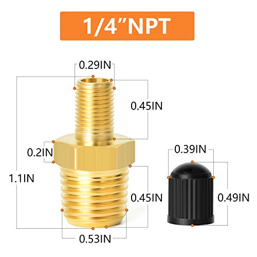 GASHER 6PCS 1/4" NPT Tank Valve Anti-Corrosion Brass Schrader Valve with 1/4" Male NPT,Using with Air Compressor Tanks - Image 4