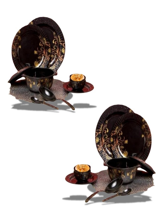 Drumstone (𝐒𝐩𝐞𝐜𝐢𝐚𝐥 𝐁𝐮𝐲 𝟏 𝐆𝐞𝐭 𝟏 𝐰𝐢𝐭𝐡 𝟏𝟎 𝐘𝐞𝐚𝐫𝐬 𝐖𝐚𝐫𝐫𝐚𝐧𝐭𝐲) 40-Piece Melamine Lotus Dinnerware Set | Lightweight, Heatproof & Eco-Friendly Plates & Bowls | Ideal for Home - Image 1