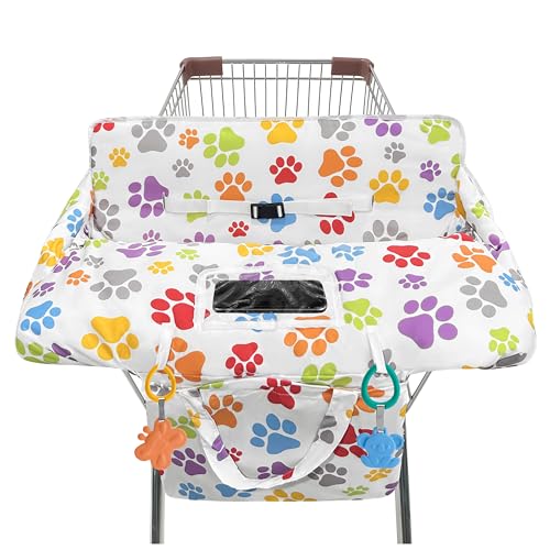 gxfcymxbd Shopping Cart Cover for Baby2in1 High Chair Cover SoftPortableand Machine WashableComfortable Cotton Seat Pad with Safety Harness and Portable Cloth BagFits All Supermarkets and Restaurants - Image 1