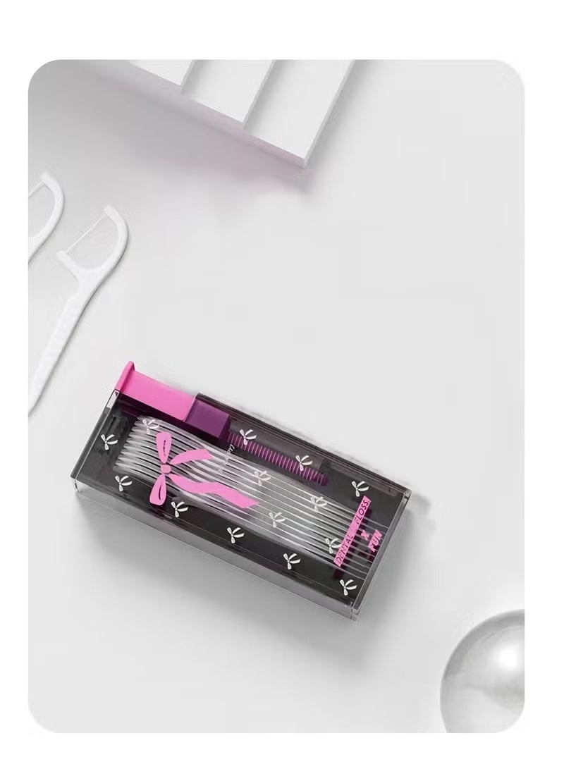 Automatic Portable Floss Pick,Storage 10 Floss Picks in Floss Box,Refillable Dental Floss Picks Organizer,Push Button to Eject, One at a Time.Dating, Travel,Cafeteria,Hotels. (Pink) - Image 4