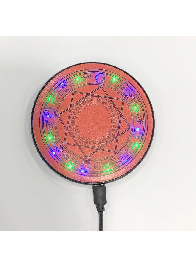 Colorful Light Mini Magic Circle Wireless Fast Charging Pad - 10/15W Plastic Base Desktop Charger - Image 3
