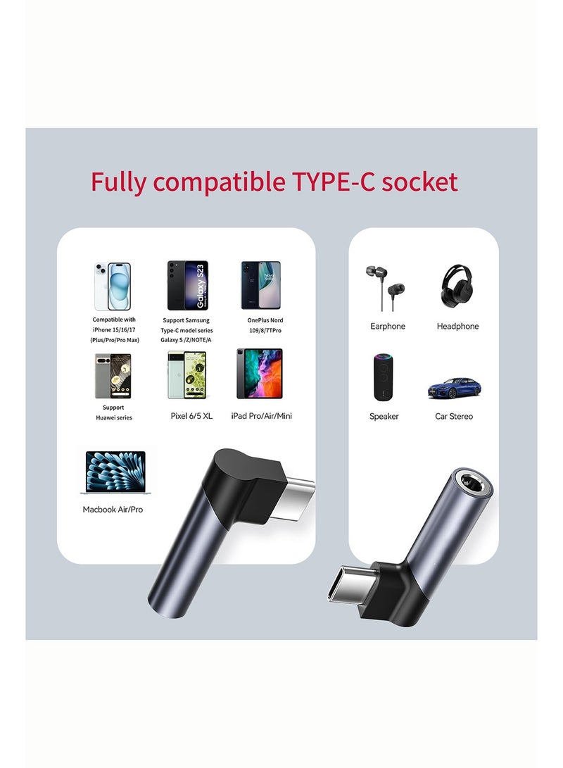 2pack USB C to 3.5mm headphone jack adapter, headphone audio adapter, headphone stereo microphone HiFi compatible with iPhone 15/16/17 series, iPad Mini/Pro/Air， Samsung Series S23 Ultra S22/Ultra S22/Huawei Series nova Y61、nova Y71MatePad 12 X (2025)/nova 14、nova 14i、nova 14 pro/Mate X6/carplay/ Speaker and other Type-C series - Image 2
