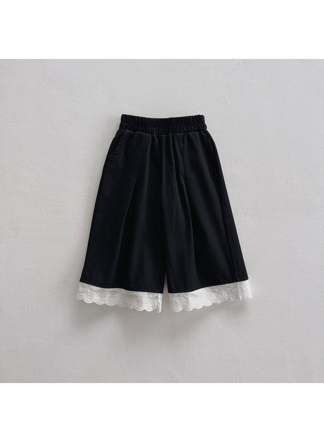 Korean Style Women's Children's Wide Leg Pants Lace Pants Children's Casual All-match Straight Pants Lace Trousers