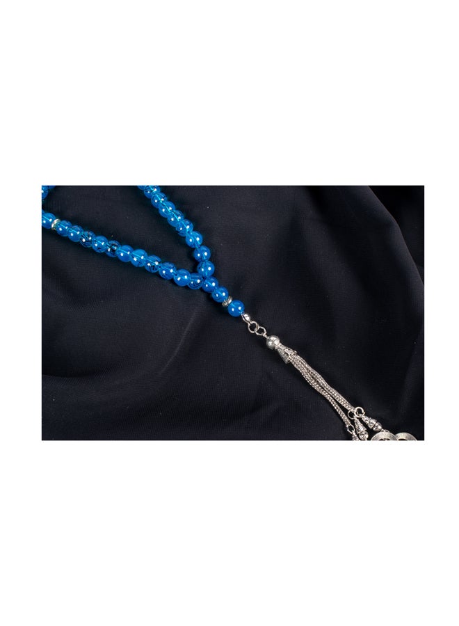 ذا بلاك بيرل اكسسوريز سبحة من حجر المرمر  الأزرق  من 33 حبة - Image 3