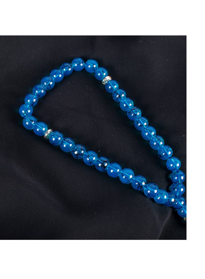 ذا بلاك بيرل اكسسوريز سبحة من حجر المرمر  الأزرق  من 33 حبة - Image 4