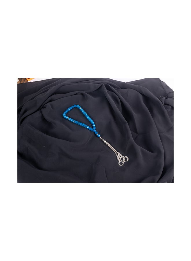 ذا بلاك بيرل اكسسوريز سبحة من حجر المرمر  الأزرق  من 33 حبة - Image 1