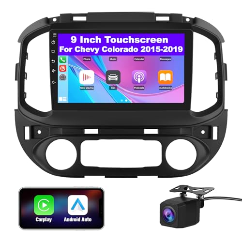 Vratzn Car Stereo for Chevy Colorado GMC Canyon 2015-2019 Base Mode(Low-end), Android 13 Car Radio 9" Touchscreen Head Unit with Wireless CarPlay Android Auto, Backup Camera - 2GB RAM + 64GB ROM - Image 1