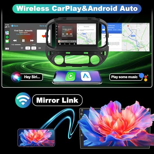 Vratzn Car Stereo for Chevy Colorado GMC Canyon 2015-2019 Base Mode(Low-end), Android 13 Car Radio 9" Touchscreen Head Unit with Wireless CarPlay Android Auto, Backup Camera - 2GB RAM + 64GB ROM - Image 2