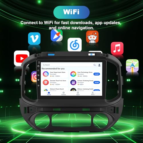 Vratzn Car Stereo for Chevy Colorado GMC Canyon 2015-2019 Base Mode(Low-end), Android 13 Car Radio 9" Touchscreen Head Unit with Wireless CarPlay Android Auto, Backup Camera - 2GB RAM + 64GB ROM - Image 5
