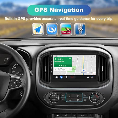 Vratzn Car Stereo for Chevy Colorado GMC Canyon 2015-2019 Base Mode(Low-end), Android 13 Car Radio 9" Touchscreen Head Unit with Wireless CarPlay Android Auto, Backup Camera - 2GB RAM + 64GB ROM - Image 4