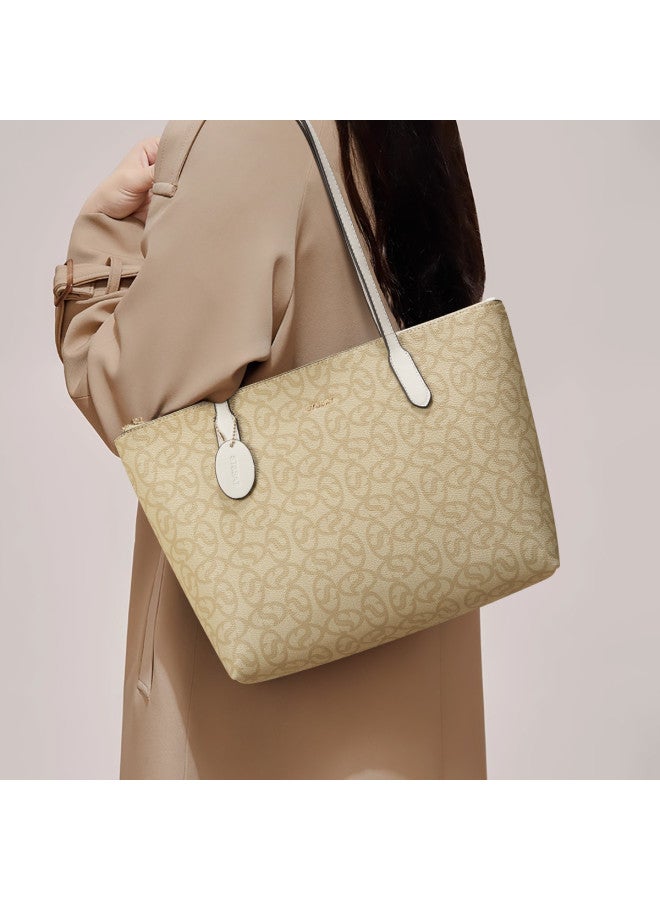 St&Sat Women's Commuter Tote Bag, Large Capacity Shoulder Bag, Vintage Handbag, Underarm Bag - Image 2