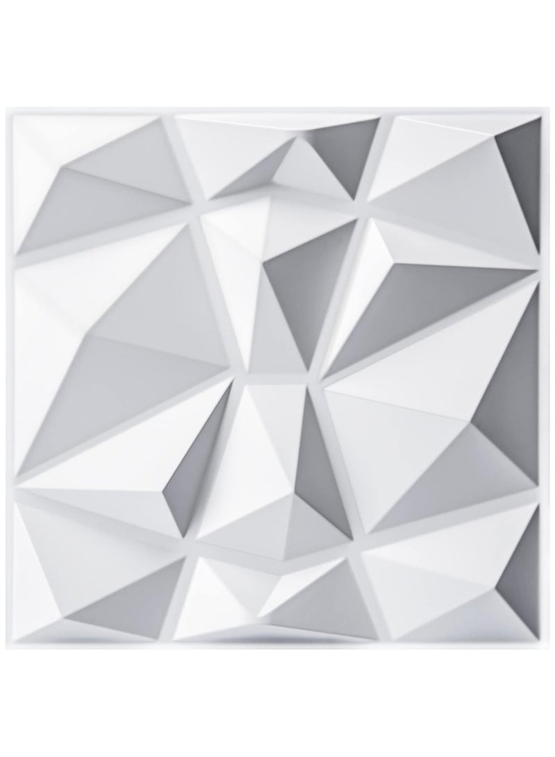 نهر قو ١٢ لوحات ثلاثية الأبعاد للجدران، ورق حائط ثلاثي الأبعاد من نوع PVC بتصميم الماس، تغطية جدارية ديكورية، كل لوح بحجم ٣٠x٣٠ سم - Image 1