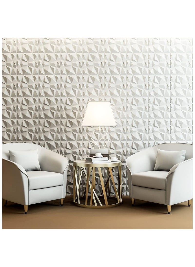 نهر قو ١٢ لوحات ثلاثية الأبعاد للجدران، ورق حائط ثلاثي الأبعاد من نوع PVC بتصميم الماس، تغطية جدارية ديكورية، كل لوح بحجم ٣٠x٣٠ سم - Image 2