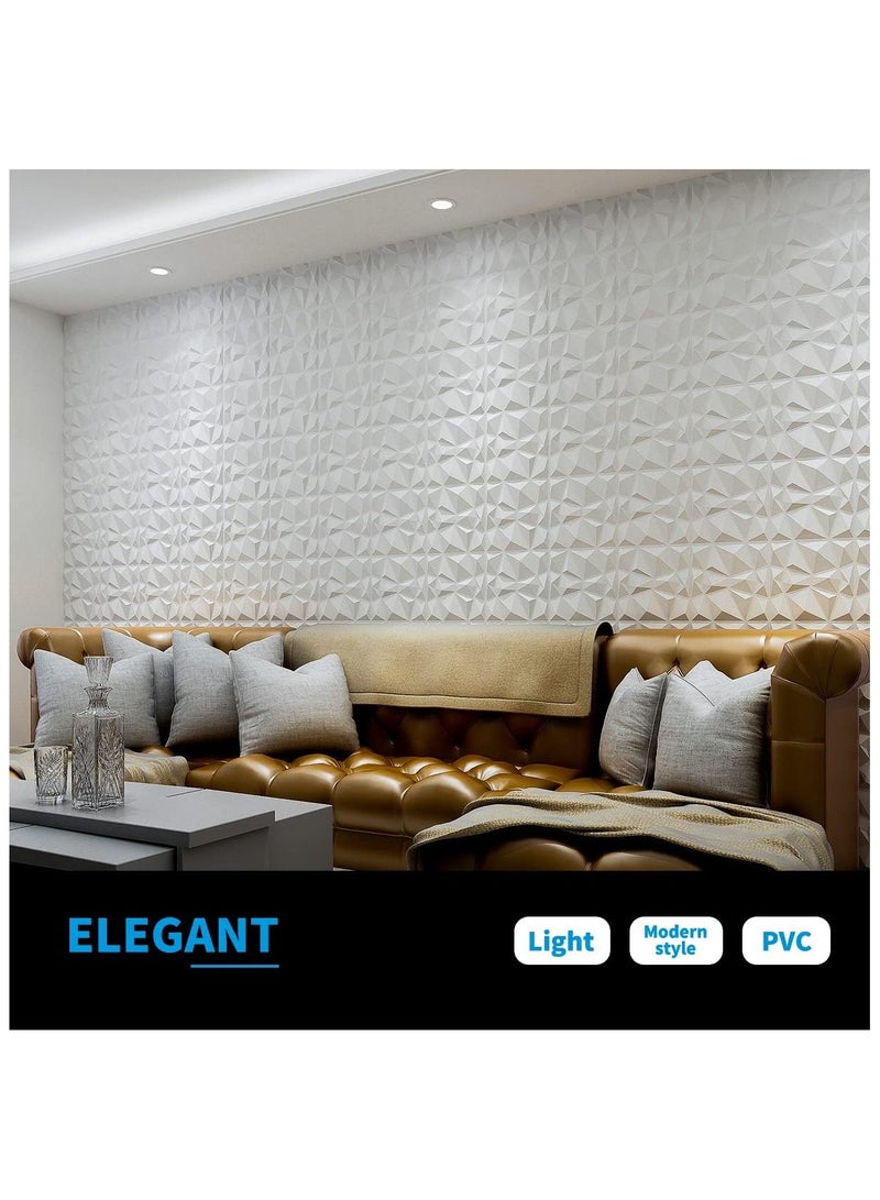 نهر قو ١٢ لوحات ثلاثية الأبعاد للجدران، ورق حائط ثلاثي الأبعاد من نوع PVC بتصميم الماس، تغطية جدارية ديكورية، كل لوح بحجم ٣٠x٣٠ سم - Image 3