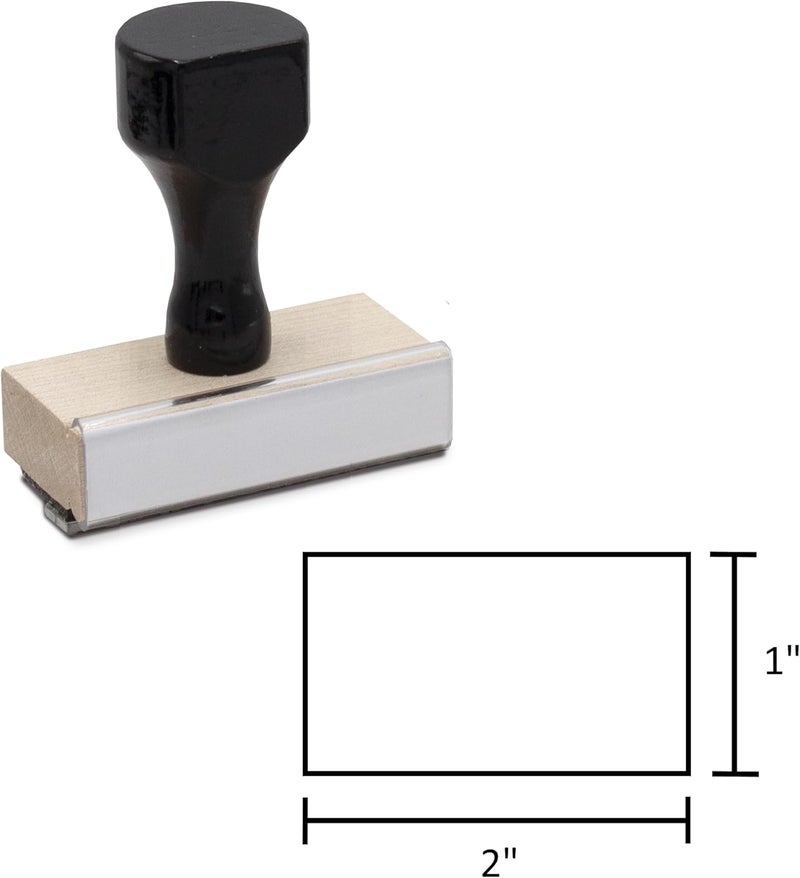 Infusion Traditional Wood Stamp with Black Wood Handle (1" x 2") - Image 3