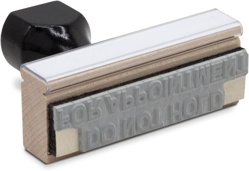 Infusion Traditional Wood Stamp with Black Wood Handle (1" x 2") - Image 2