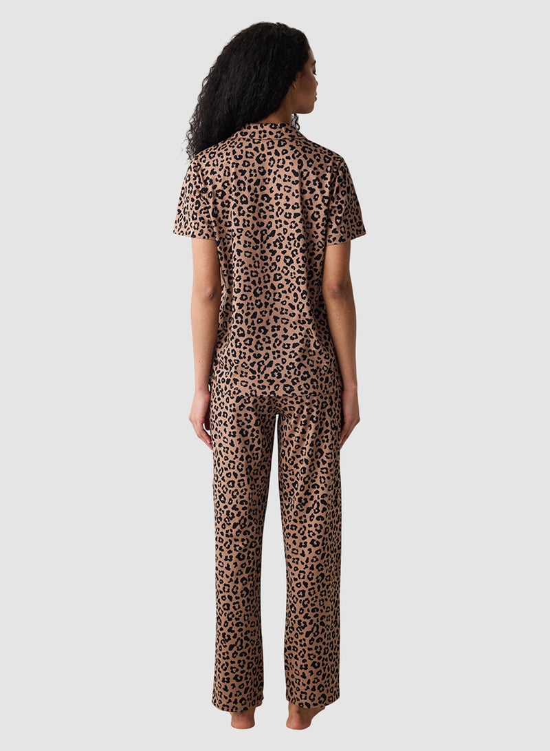Penti Ent Aria Cotton Leopard Print Pyjamas Set - Image 2