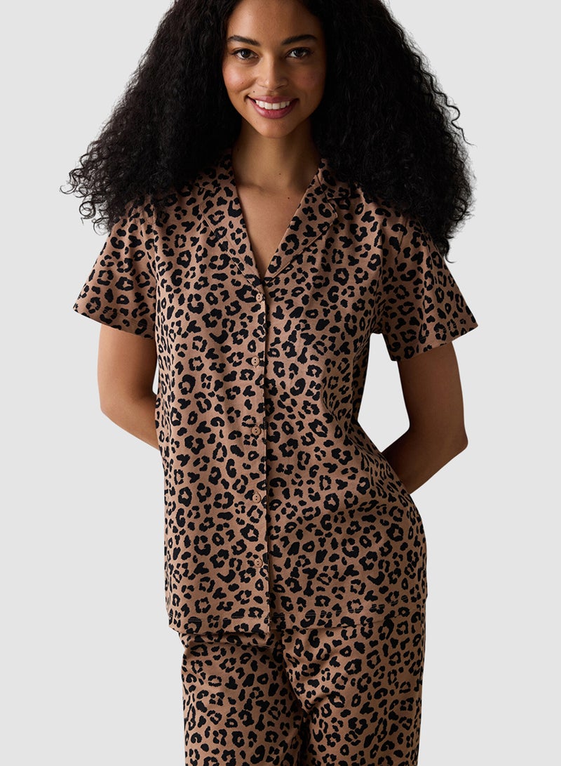 Penti Ent Aria Cotton Leopard Print Pyjamas Set - Image 3
