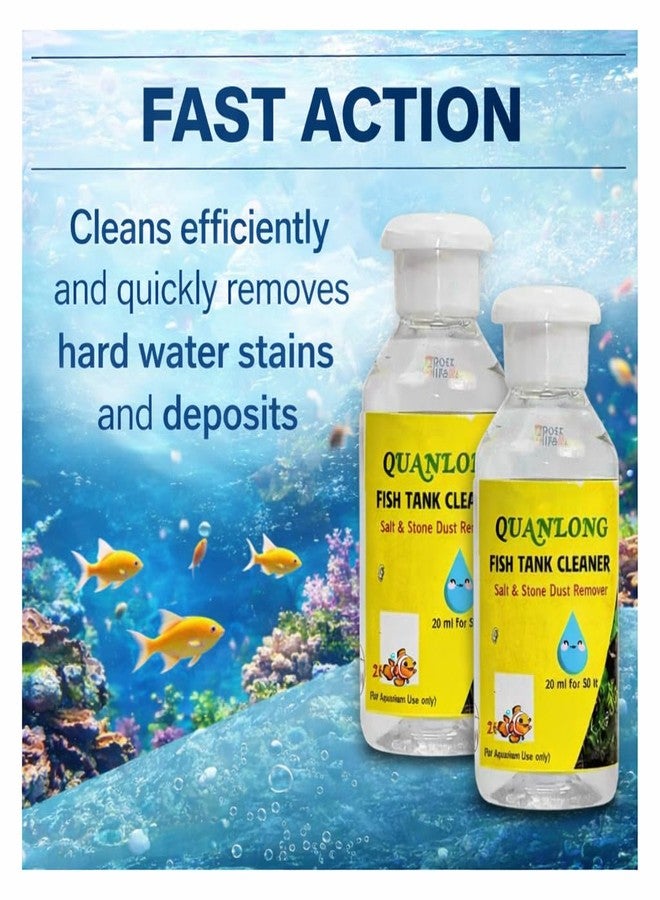 VAYINATO Quanlong (Pack of 3 * 100ml) Fish Tank Cleaner | Salt & Stone Dust Remover for Aquarium Glass | Hard Water & White Stain Cleaner | Aquarium Use Only | Easy Apply-Rub-Wash Formula - Image 2