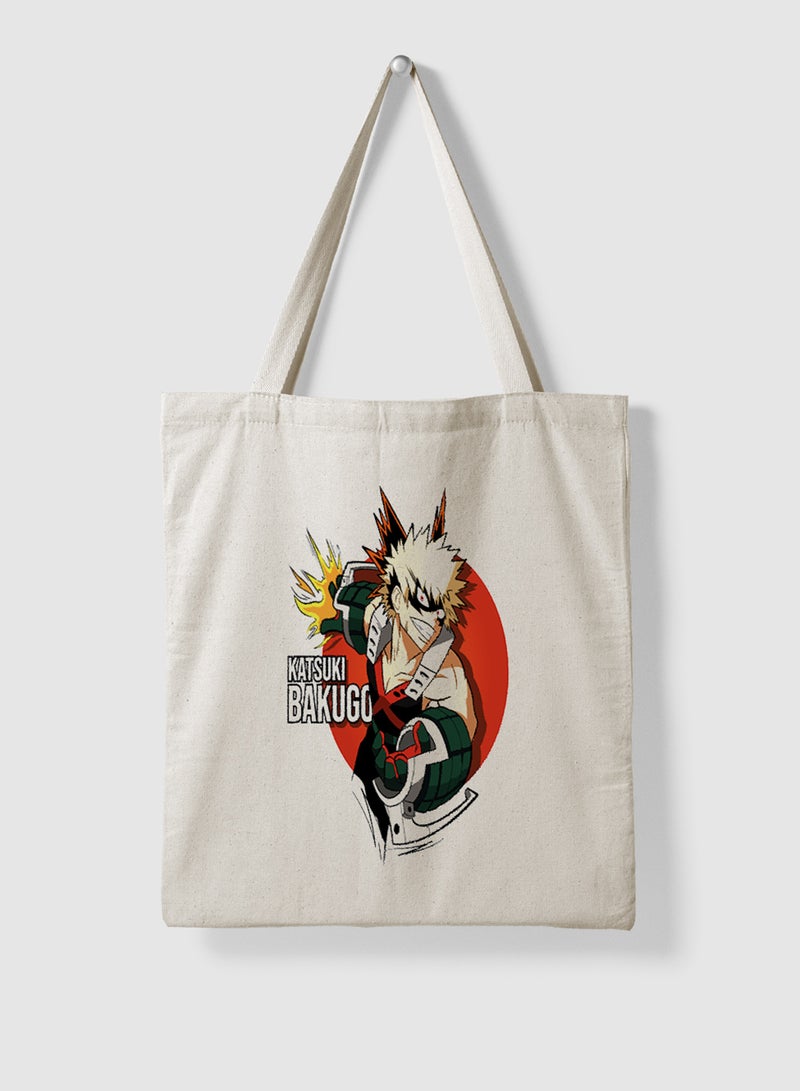 LOWHA Polyester Tote Bag with Shoulder Straps and Bakugo Anime Pattern  - Image 4