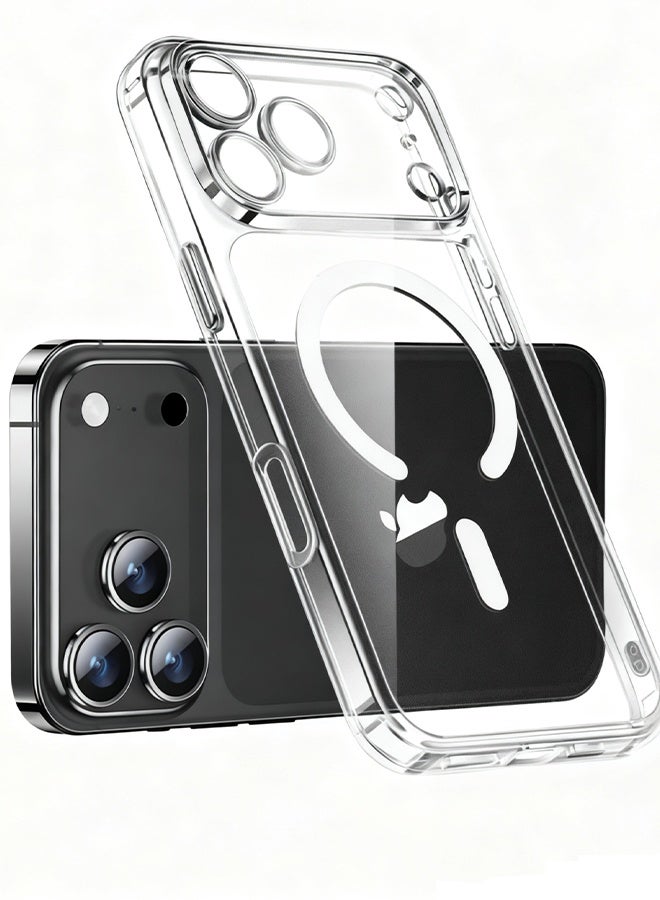 Happy D for iPhone 17 Pro Max Magnetic Case [Full Camera Protection][Compatible with Magsafe][Anti-Yellowing][Mil-Grade Protection] Shockproof Transparent Phone Case for iPhone 17 Pro Max (Clear) - Image 1
