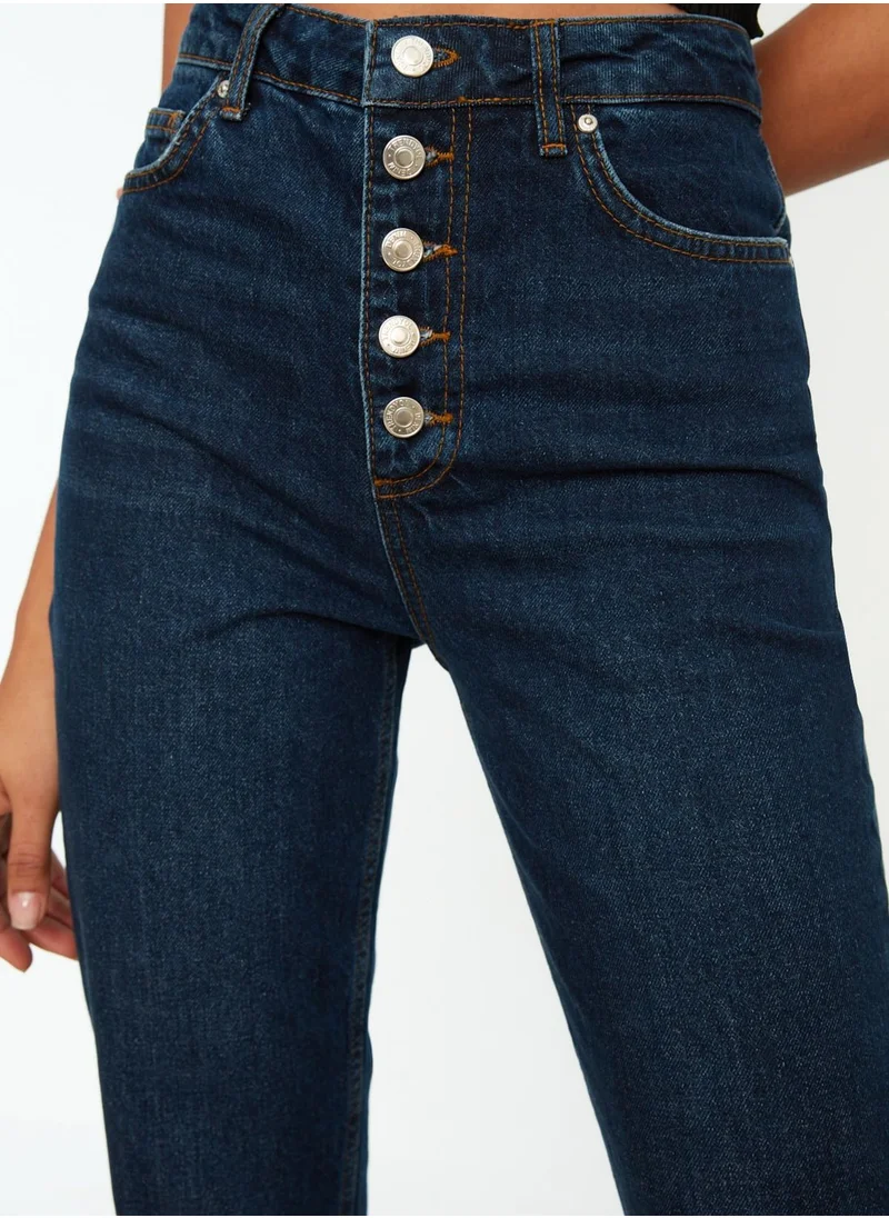 trendyol High Waist Button Detail Jeans