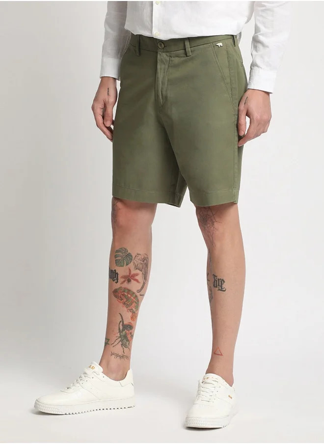 THE BEAR HOUSE The Bear House Casual Cotton Shorts for Men – Soft, Stylish, and Versatile with Elastic Waistband and Pockets, Perfect for Everyday Wear in Green
