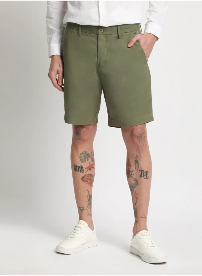 THE BEAR HOUSE The Bear House Casual Cotton Shorts for Men – Soft, Stylish, and Versatile with Elastic Waistband and Pockets, Perfect for Everyday Wear in Green