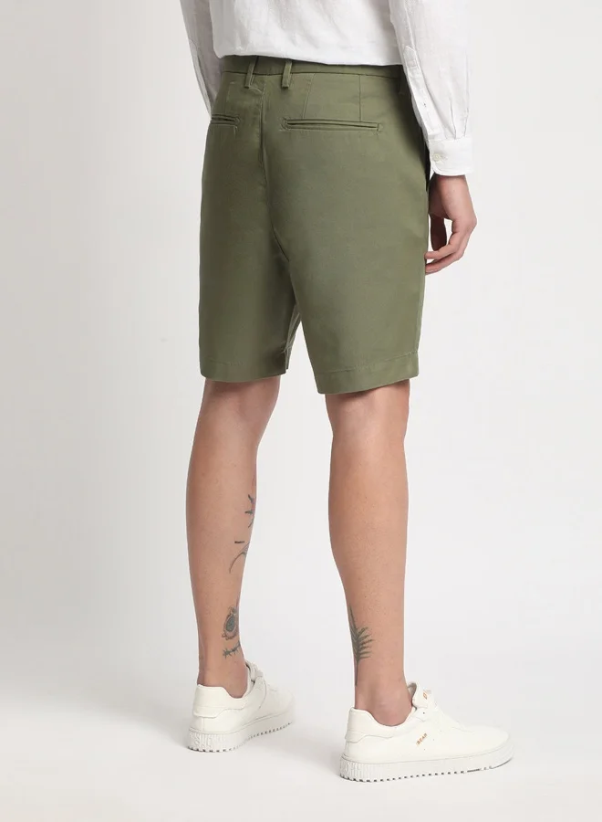 THE BEAR HOUSE The Bear House Casual Cotton Shorts for Men – Soft, Stylish, and Versatile with Elastic Waistband and Pockets, Perfect for Everyday Wear in Green