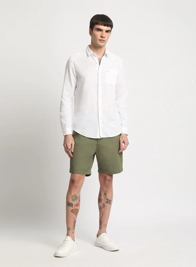 THE BEAR HOUSE The Bear House Casual Cotton Shorts for Men – Soft, Stylish, and Versatile with Elastic Waistband and Pockets, Perfect for Everyday Wear in Green
