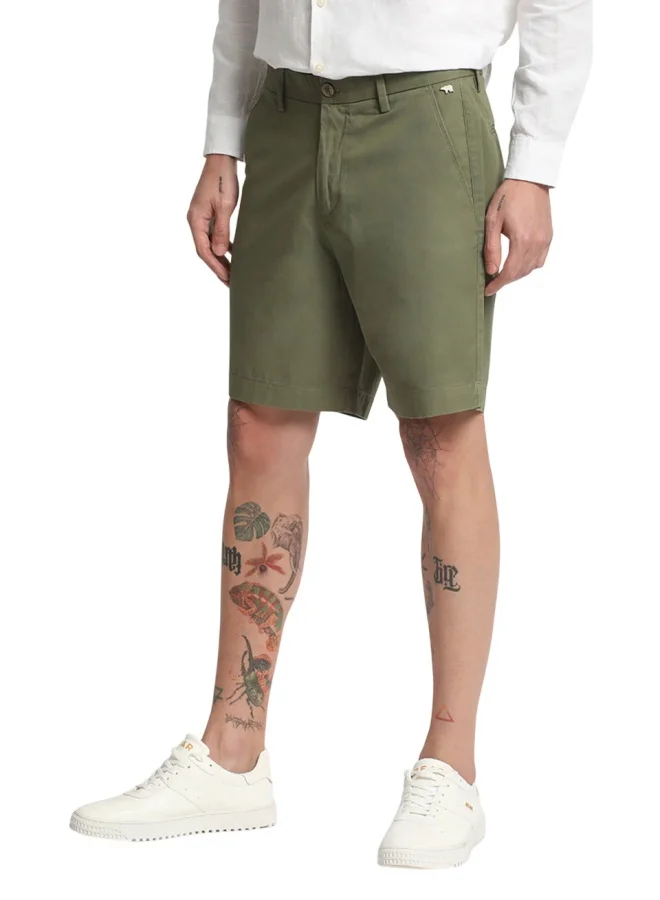 THE BEAR HOUSE The Bear House Casual Cotton Shorts for Men – Soft, Stylish, and Versatile with Elastic Waistband and Pockets, Perfect for Everyday Wear in Green