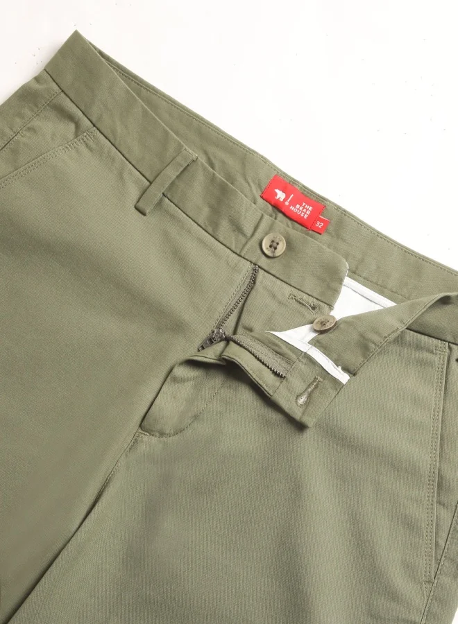 THE BEAR HOUSE The Bear House Casual Cotton Shorts for Men – Soft, Stylish, and Versatile with Elastic Waistband and Pockets, Perfect for Everyday Wear in Green