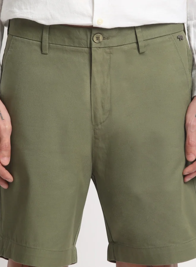 THE BEAR HOUSE The Bear House Casual Cotton Shorts for Men – Soft, Stylish, and Versatile with Elastic Waistband and Pockets, Perfect for Everyday Wear in Green
