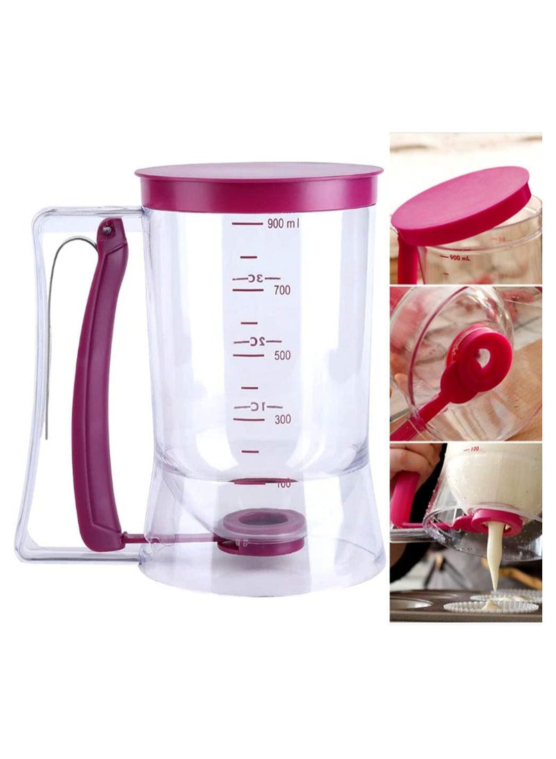 Batter Dispenser With Measuring Label 4 Pack Pancake Mold Egg Shaper  - Image 1