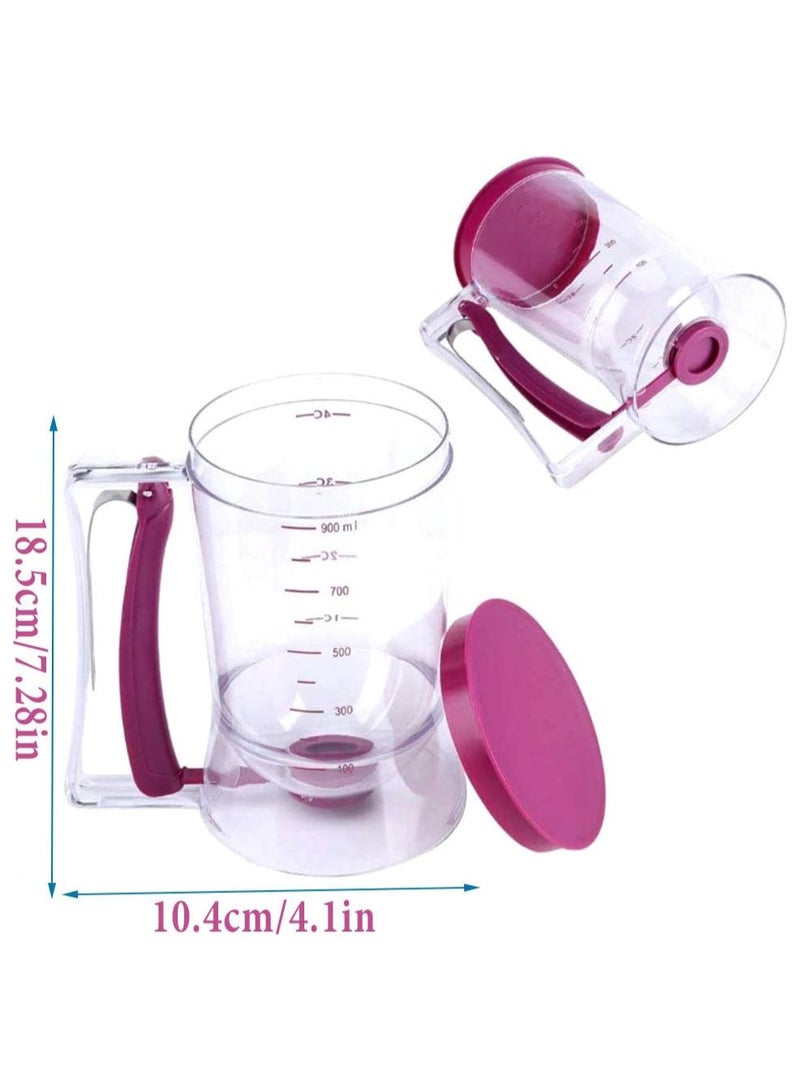 Batter Dispenser With Measuring Label 4 Pack Pancake Mold Egg Shaper  - Image 2