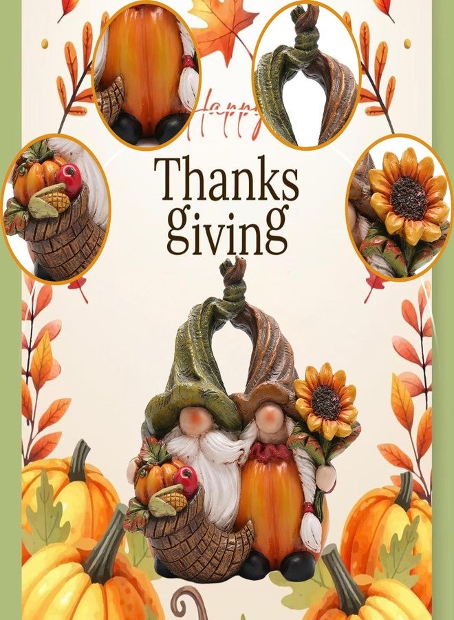 Hodao Harvest Love：Thanksgiving Pumpkin Gnome Couple Embrace Figurines-Adorable Fall Pumpkin Gnomes Home Indoor Tabletop Decoration-Fall Thanksgiving Gifts - Image 4