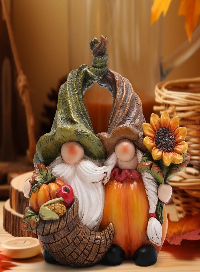 Hodao Harvest Love：Thanksgiving Pumpkin Gnome Couple Embrace Figurines-Adorable Fall Pumpkin Gnomes Home Indoor Tabletop Decoration-Fall Thanksgiving Gifts - Image 2