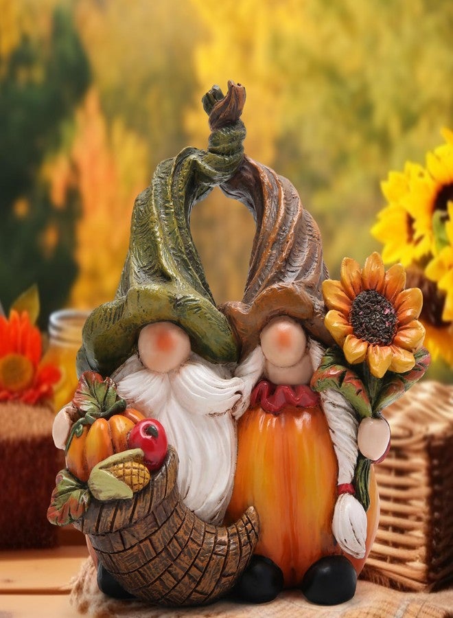 Hodao Harvest Love：Thanksgiving Pumpkin Gnome Couple Embrace Figurines-Adorable Fall Pumpkin Gnomes Home Indoor Tabletop Decoration-Fall Thanksgiving Gifts - Image 3