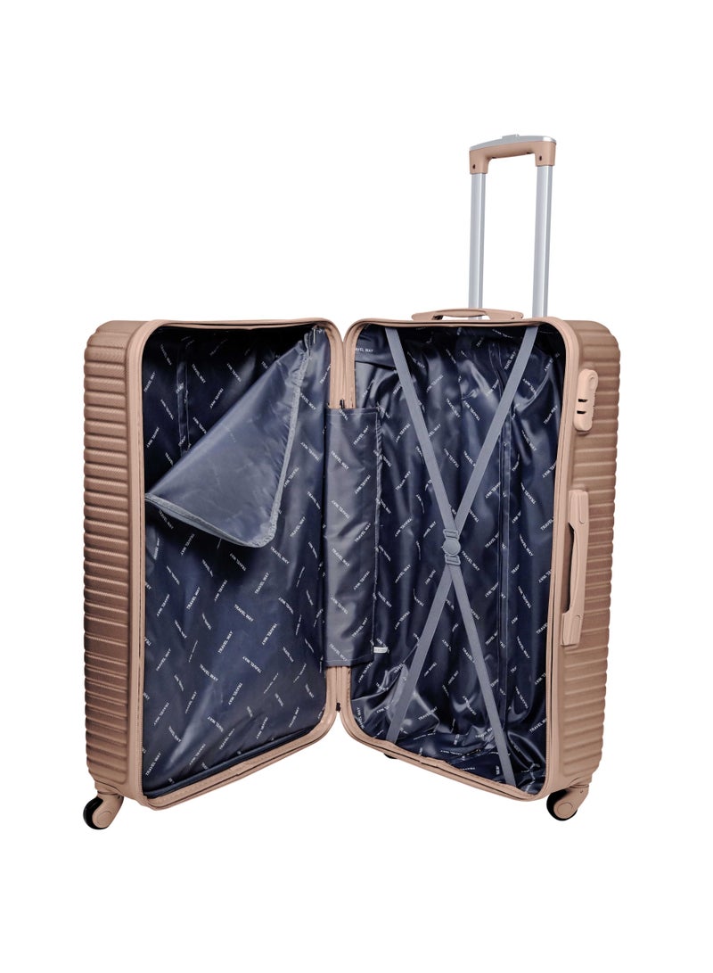 TRAVEL WAY TravelWay Lightweight Checked Suitcase Luggage Trolley - Hardshell Suitcase for 30kg Spinner Luggage for Travel | ABS Material with 4 Spinner Wheels (Golden, 28 Inches (71 cm)) - Image 3