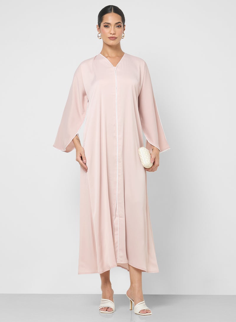 Khizana Abaya With Contrast Piping  - Image 1