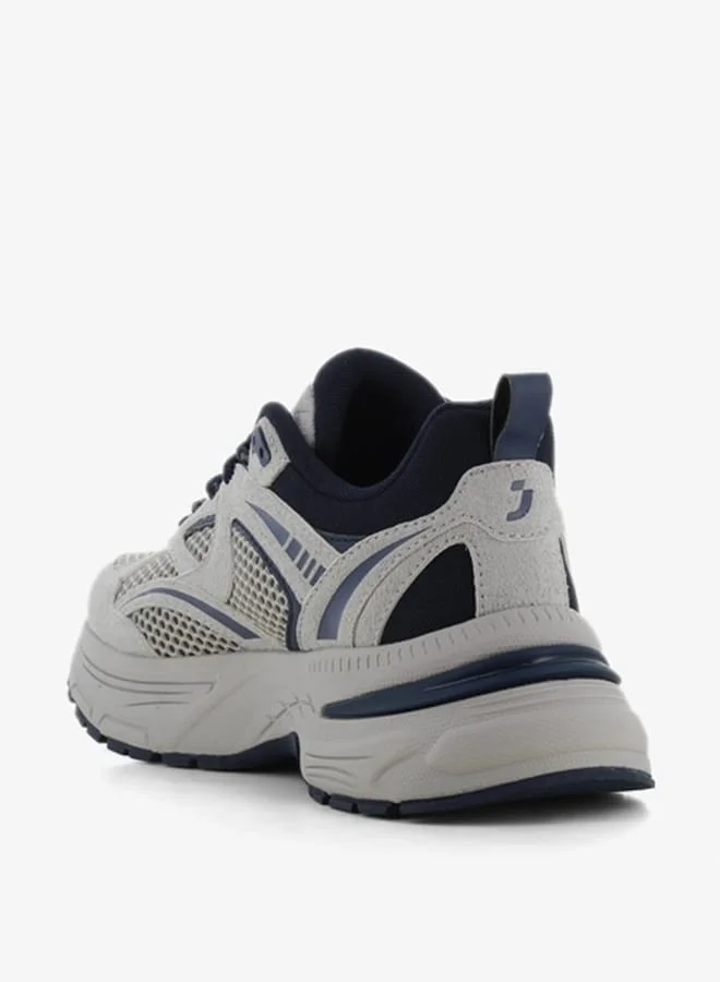 SJ Women's Panelled Lace-Up Low Ankle Sneakers