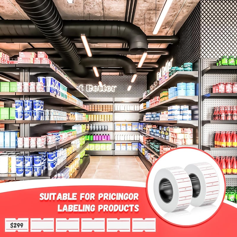 MotBach 8000Pcs 10Rolls Price Stickers Price Tags Labels for Mx-5500 Labeller, White Price Gun Labels Stickers Tags White Pricemarker Machine Sticker Label tag - Image 5