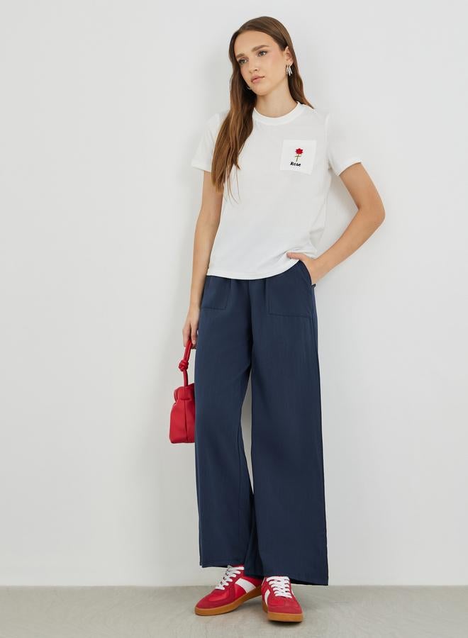 Take Two Solid Mid Rise Straight Leg Pants - Image 1