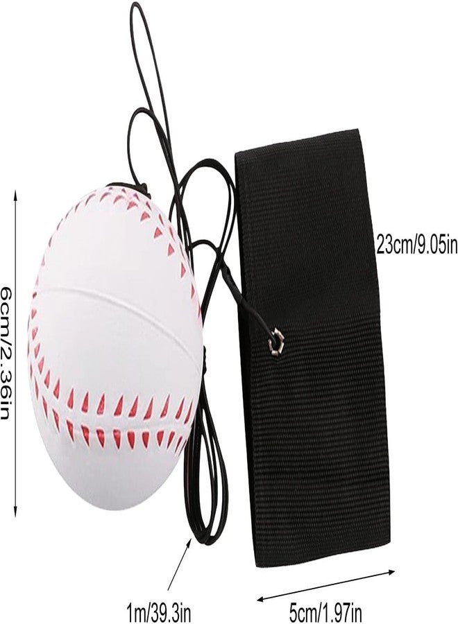 Junfamilee White Wrist Return Ball Rubber Sport Ball with Wrist Strap and String | Rebound Sports Bouncy, Wrist Rebound Toy on Elastic String Toy for Teens Adults Exercise Play - Image 2