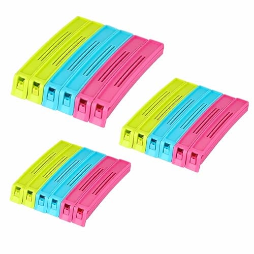 DeoDap Clips for Packet Sealing 18 Pc – Multipurpose Plastic Airtight Food Pack Sealer for Kitchen Use – 3 Different Sizes (Small, Medium & Large) – Reusable & Multicolor for Snacks & Storage Bags - Image 1