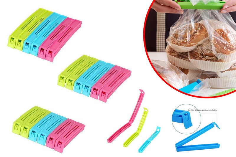 DeoDap Clips for Packet Sealing 18 Pc – Multipurpose Plastic Airtight Food Pack Sealer for Kitchen Use – 3 Different Sizes (Small, Medium & Large) – Reusable & Multicolor for Snacks & Storage Bags - Image 2