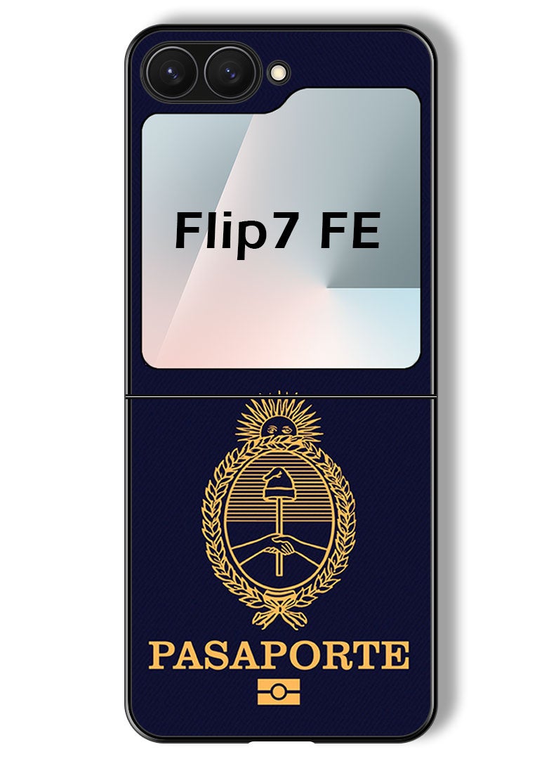 Theodor حافظة متوافقة مع سامسونج جالاكسي زد فليب 7 FE 6.7 بوصة حماية مضادة للصدمات غطاء بامبر جواز سفر الأرجنتين - Image 1