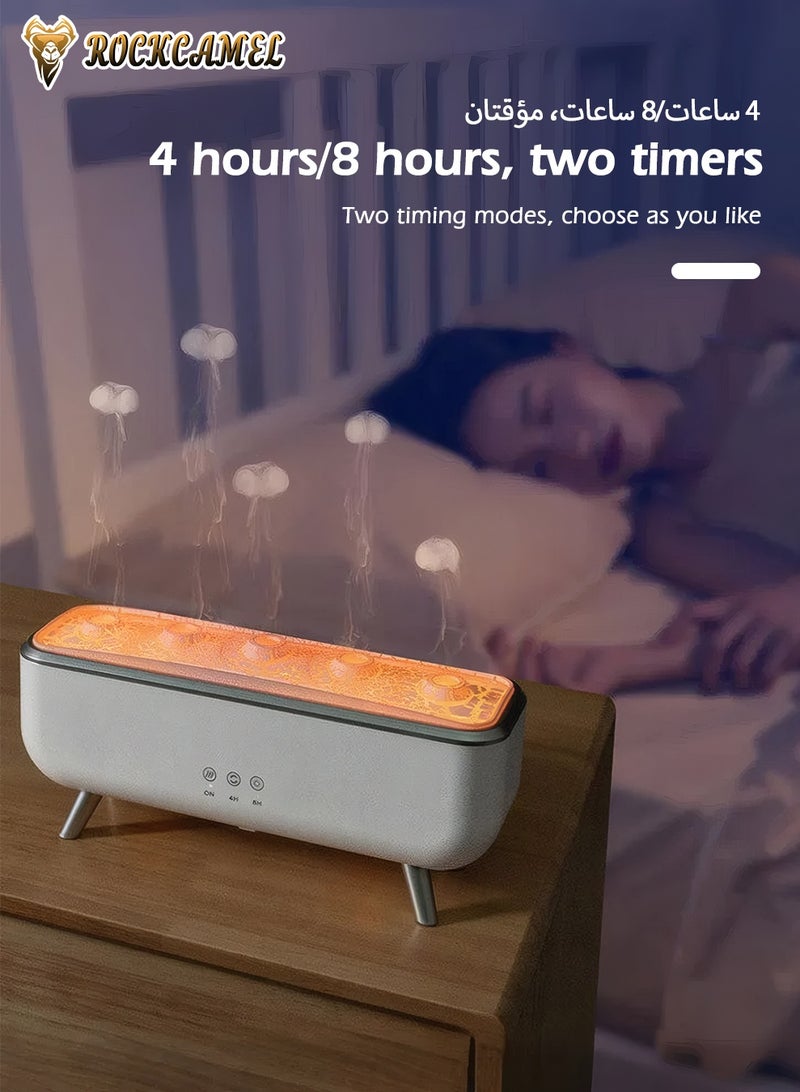 ROCKCAMEL مُرطب عطور بتصميم خيال علمي، بشكل قنديل البحر الجذاب، مع مزامنة موسيقية وإضاءة LED 7 ألوان، مؤقت، منتشر عطور قنديل البحر للمنزل والمكتب والسيارة - Image 5