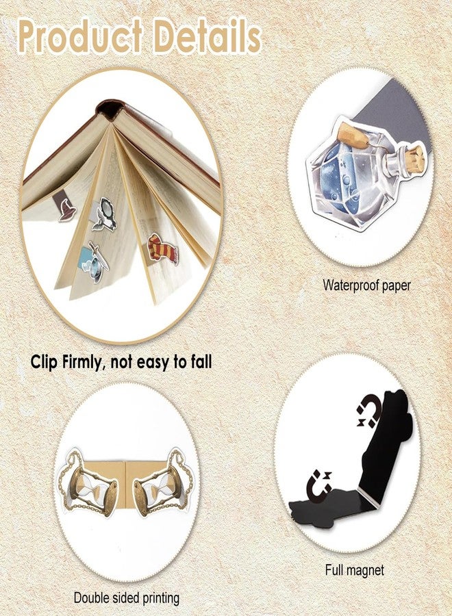 OFIFO® 12 Pcs Harry Potter Magnetic Bookmarks Set, Cute Cartoon Page Markers for Books, Strong Magnetic Page Holders Reading Accessories Gift for Kids Students Book Lovers - Image 3
