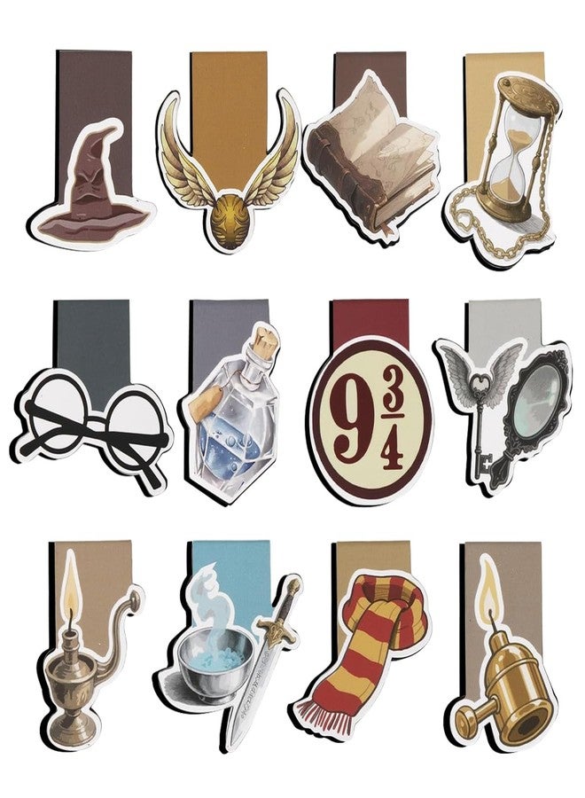 OFIFO® 12 Pcs Harry Potter Magnetic Bookmarks Set, Cute Cartoon Page Markers for Books, Strong Magnetic Page Holders Reading Accessories Gift for Kids Students Book Lovers - Image 1